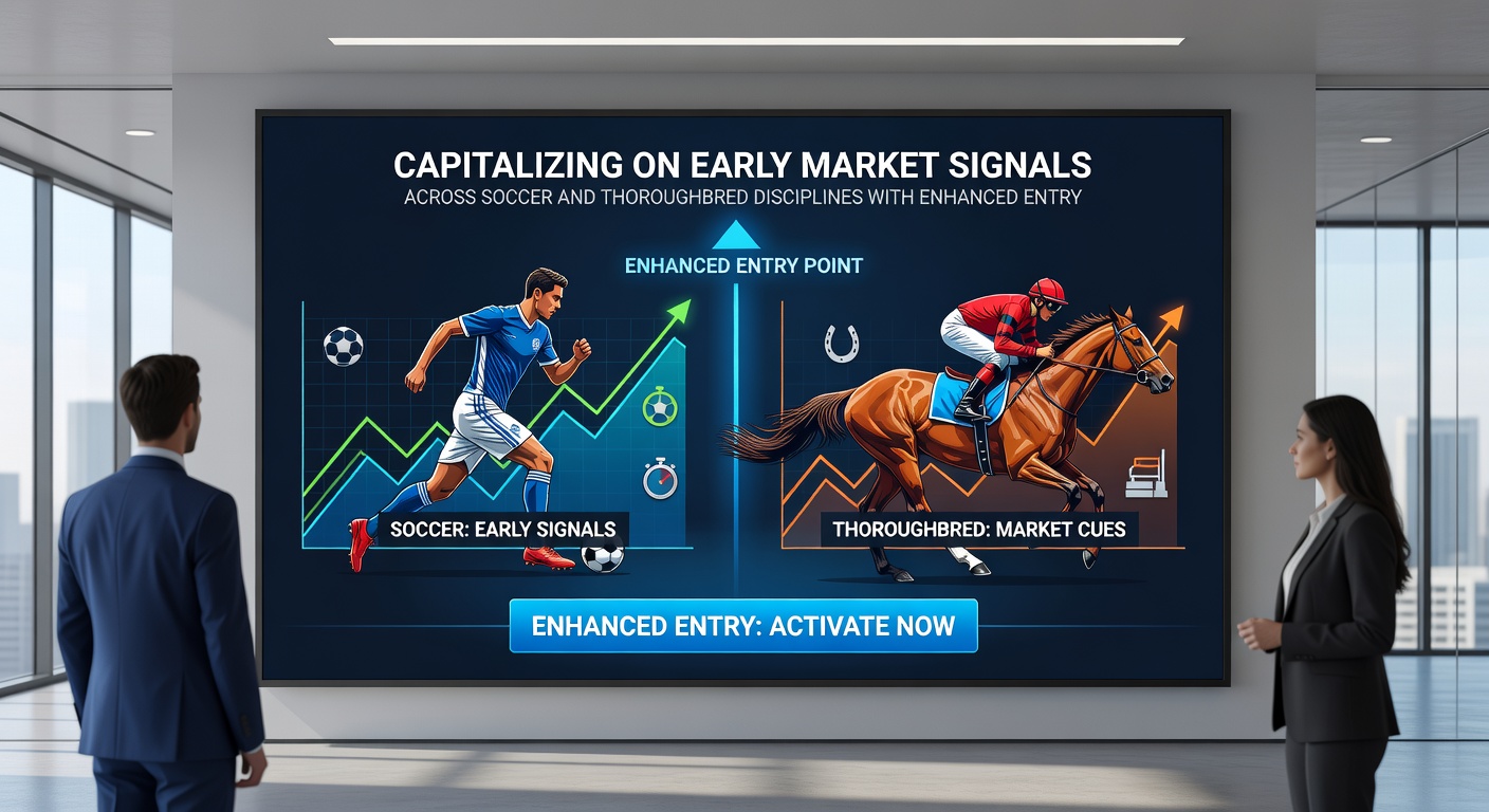 Example of enhanced entry offers applied to early signals in combined soccer and racing betting