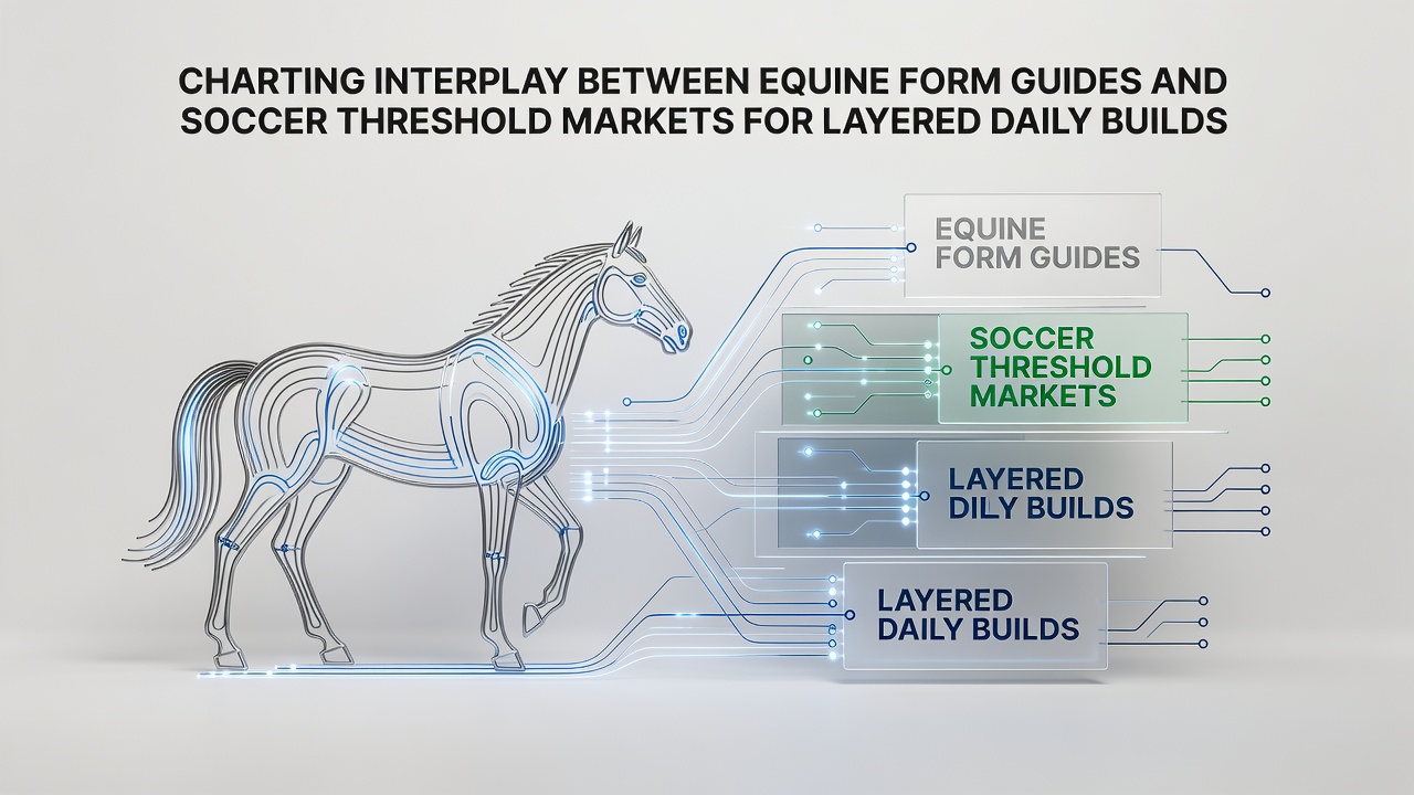 Chart showing equine form guides overlaid with soccer threshold market data for daily betting builds