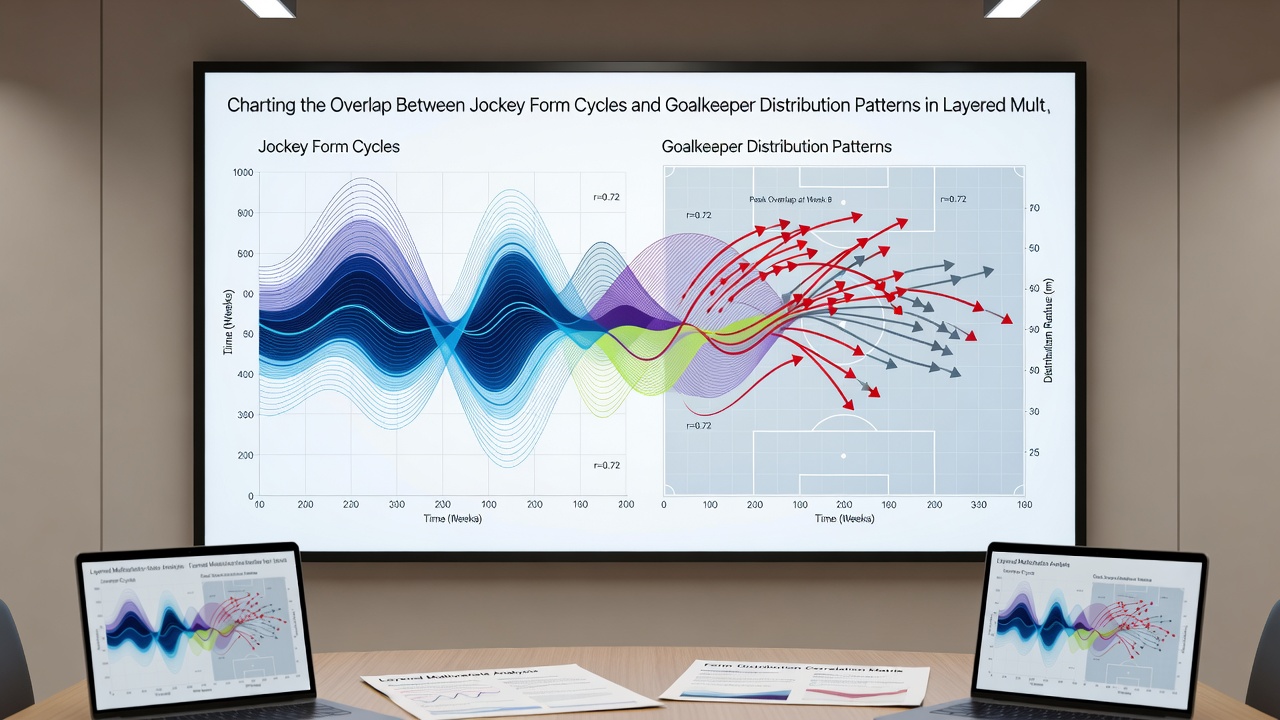 Chart showing correlations between equine rider streaks and soccer goalkeeper passing networks in accumulator models