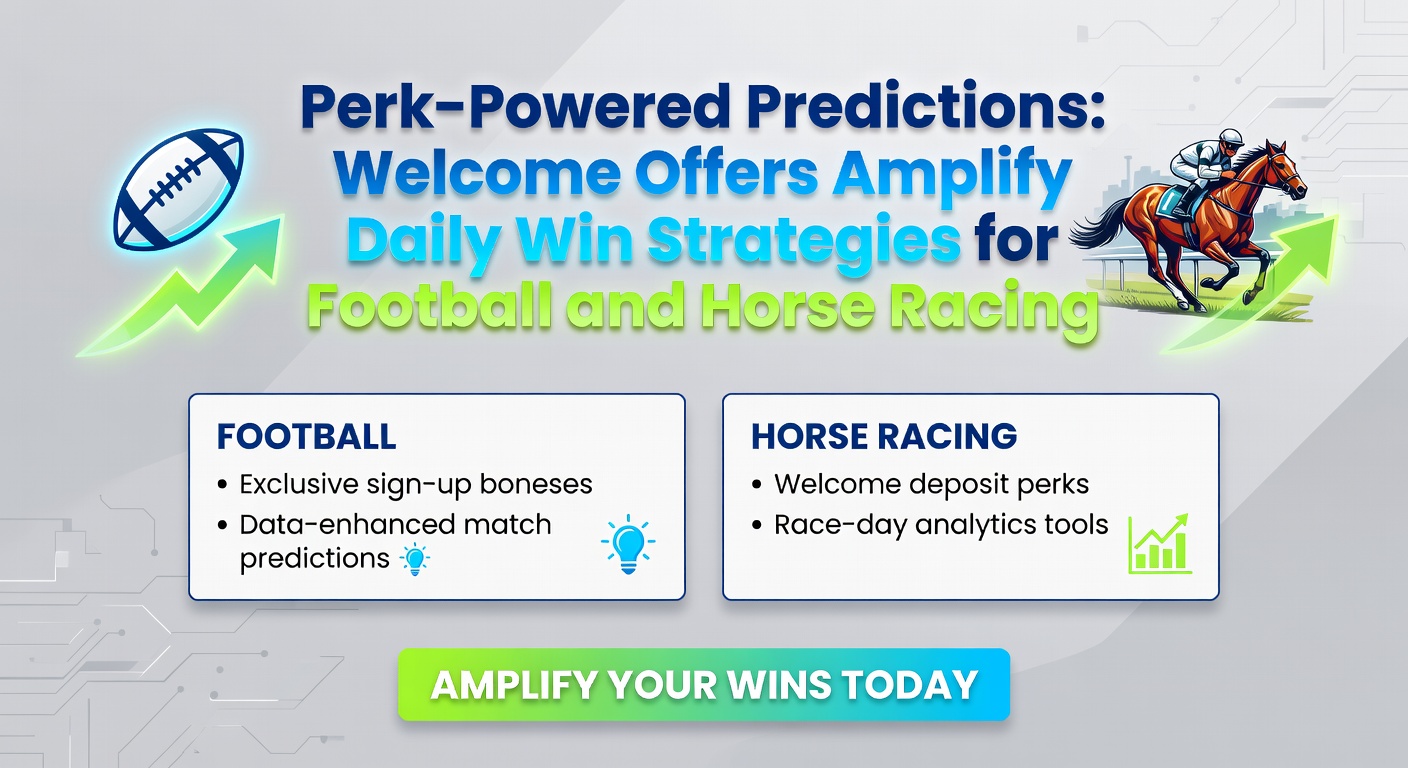 Bettors analyzing football matches and horse races on screens with betting slips and welcome offer promotions highlighted